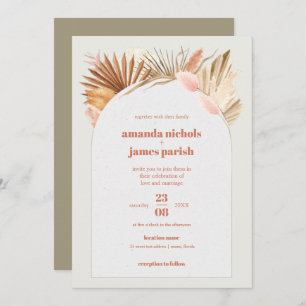 Boho Chic Wüste getrocknete Blätter und Pampas Hoc Save The Date