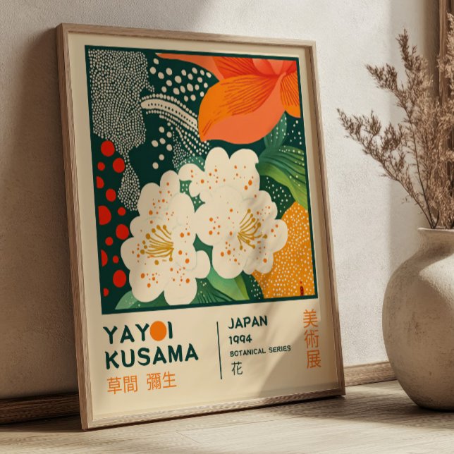 BOHO Chic Yayoi Kusama Floral Exhibition Poster (Von Creator hochgeladen)