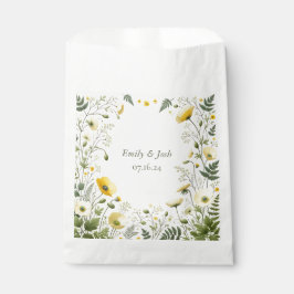 Boho Chic Yellow and Olive Wildblume Geschenktütchen