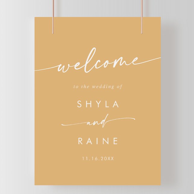 Boho Chic Yellow Marigold DIY Wedding Welcome Sign Poster (Von Creator hochgeladen)