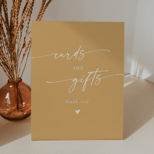 Boho Chic Yellow Marigold Hochzeitskarten und Gesc Sockelschild