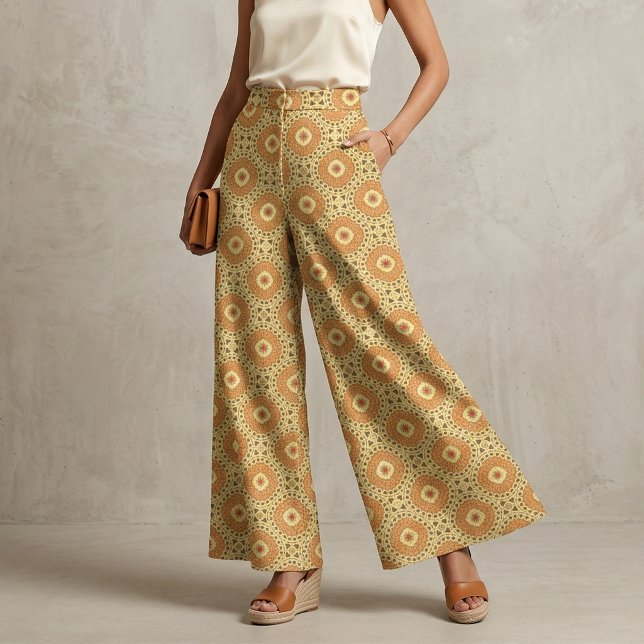 Boho Chic Yellow & Orange Mosaic Geometric Muster Stoff (Von Creator hochgeladen)