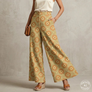 Boho Chic Yellow & Orange Mosaic Geometric Muster Stoff