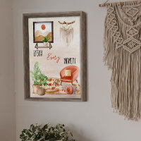 Boho Chic Zuhause Scene Zitat genießen jeden Momen