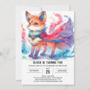 Boho Children Fox Birthday Einladung