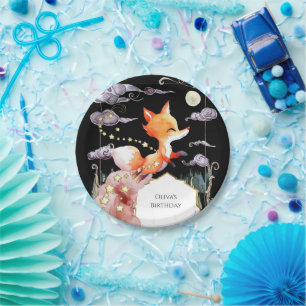 Boho Children's Fox Geburtstag Pappteller