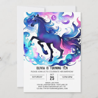 Boho Children's Pony zum Geburtstag Einladung