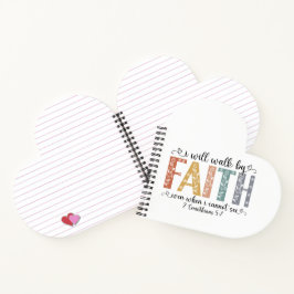 Boho Christian Walk by Faith Bible Verse Floral Notizbuch