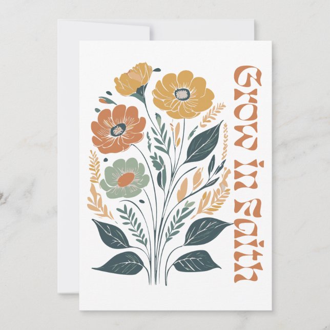 Boho Christlich Inspiration wächst im Glauben Einladung (Vorderseite)