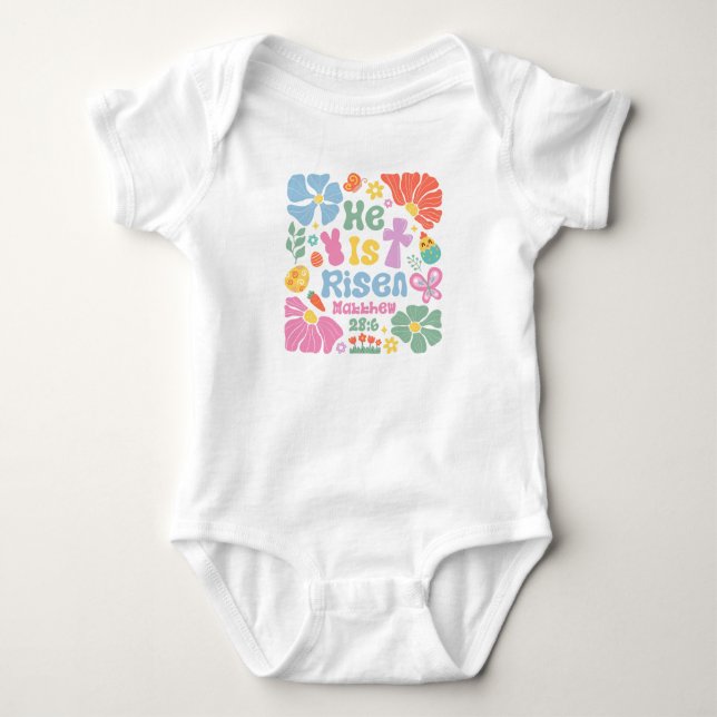 Boho Christlich Ostern Baby Strampler (Vorderseite)
