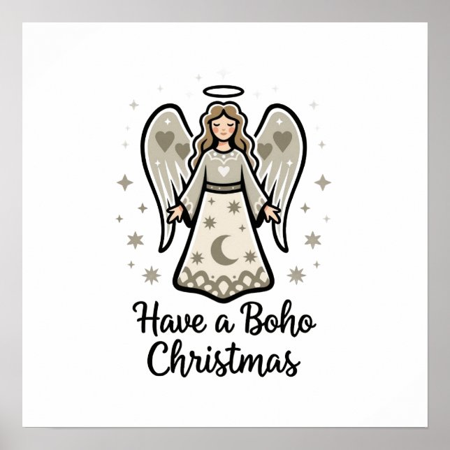 Boho Christmas Angel  Poster (Vorne)