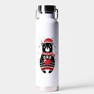 Boho Christmas Bear Family Matching Vater Trinkflasche