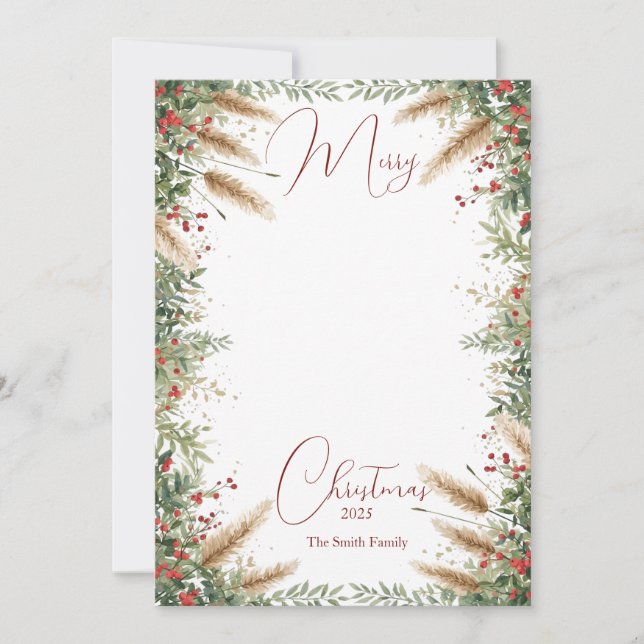 Boho Christmas Card Einladung (Vorderseite)