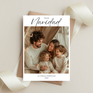 Boho Christmas Feliz Navidad Family Foto Feiertagskarte