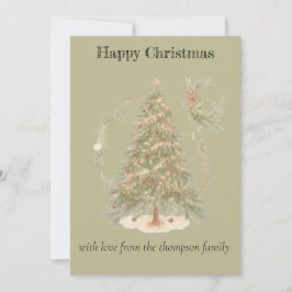 Boho Christmas Flat Holiday Card Feiertagskarte