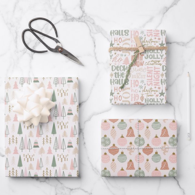 Boho Christmas Geschenkpapier Set (Vorderseite)