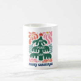 Boho Christmas Joy Peace Liebe Kaffeetasse