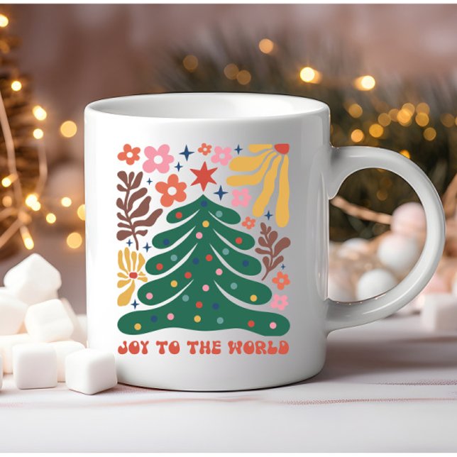 Boho Christmas Joy to The World Kaffeetasse (Von Creator hochgeladen)