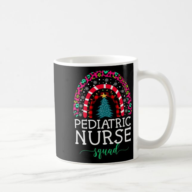 Boho Christmas Leopard Rainbow Pediatric Nurse Squ Kaffeetasse (Rechts)