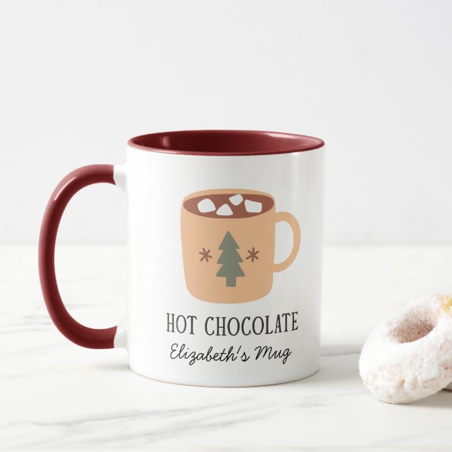 Boho Christmas Mug Hot Chocolate Mug Tasse (Mit Donut)