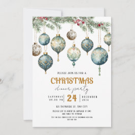 Boho Christmas ornament party Invitation Einladung