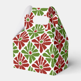 Boho Christmas Poinsettia Blume Bold Green Geschenkschachtel