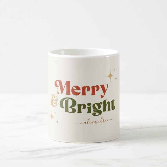 Boho Christmas Retro Holiday Kaffeetasse (Mittel)