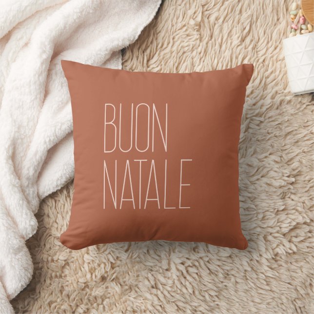 Boho Christmas Throw Kissen "BUON NATALE" (Decke)
