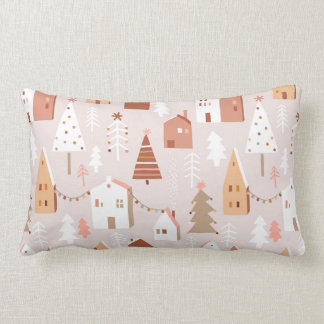 Boho Christmas Village Lumbar Pillow Lendenkissen