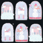 Boho Christmas Winter Dear Bär und Snowman Aufkleber<br><div class="desc">Niedliche Boho Weihnachts- oder Winteraufkleber mit Eisbär,  Reh und Schneemann,  die alle gemütliche Strickbekleidung tragen. Nutzen Sie diese Aufkleber,  um Ihre Geschenke und Karten für den Urlaub zu verzieren.</div>