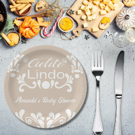 Boho Cielito Lindo Mexican Baby Shower Pappteller