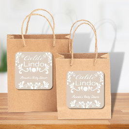 Boho Cielito Lindo Mexican Baby Shower Quadratischer Aufkleber