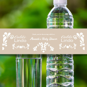 Boho Cielito Lindo Mexican Baby Shower Wasserflaschenetikett
