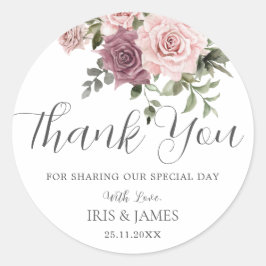 Boho Cinnamon Rose Rosa Gastgeschenk Hochzeit Runder Aufkleber