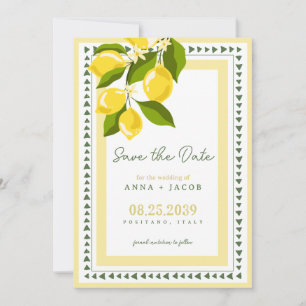 Boho Citrus Gelbe Zitrone Italienische Hochzeit Save The Date