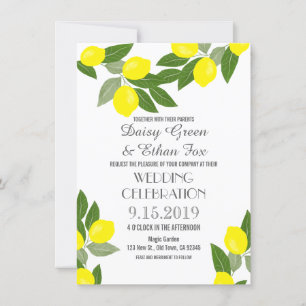 Boho Citrus Lemon Einladungen für Hochzeiten