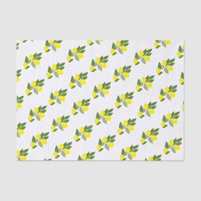 Boho Citrus Lemon Musterteppichpapier Seidenpapier (Vorderseite)