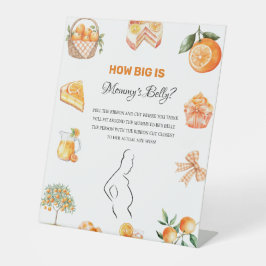 Boho Citrus Orange Wie groß Mommy'baby Dusche Schi Sockelschild