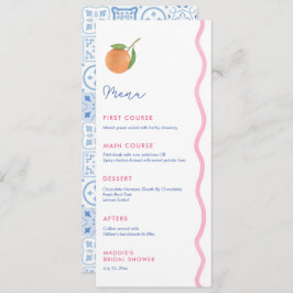 Boho Citrus Polterabend Individuelle Ortsnamen Menükarte