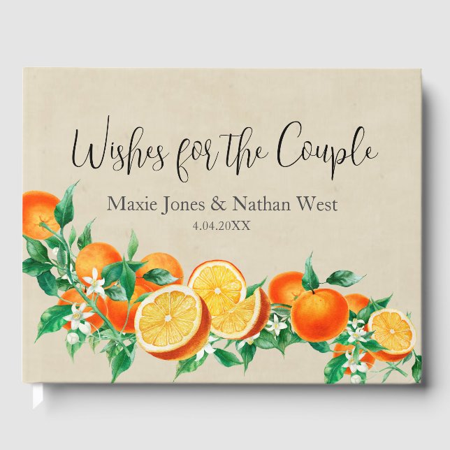 Boho Citrus Wedding Gästebuch (Vorderseite)