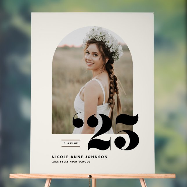 Boho Class of 2025 Arch Foto Abschluss Acrylschild (Neutral)