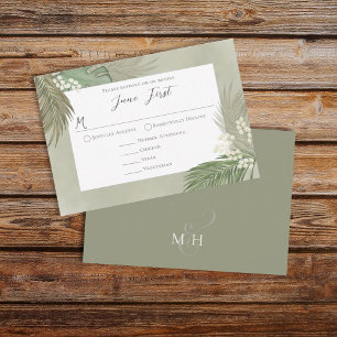 Boho Classic Meet Choice Palm Blätter Foliage RSVP Karte