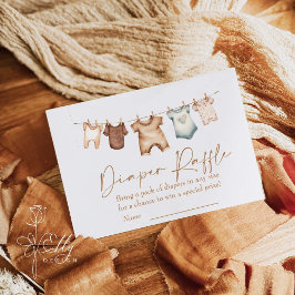 Boho Clothes Baby Shower Diaper Raffle Begleitkarte