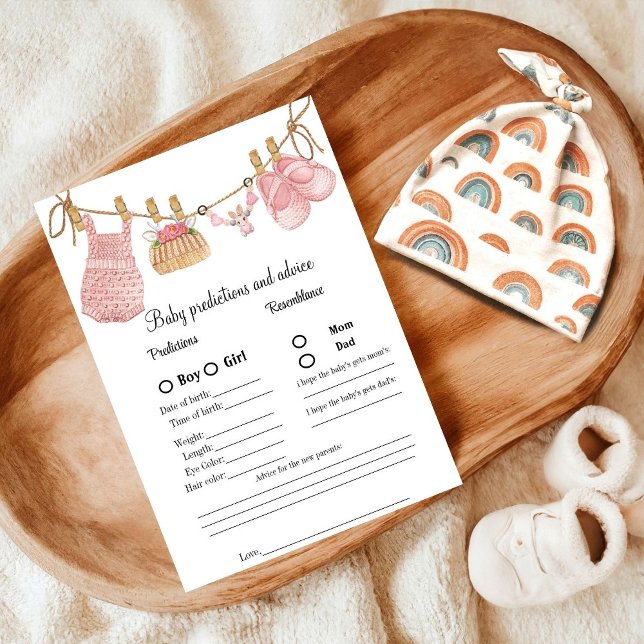 Boho Clothes Baby Vorhersage Baby Shower Game Card Einladung (Von Creator hochgeladen)