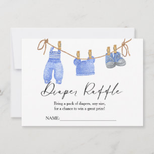 Boho Clothes Daiper Raffle für Babyduschkarte Einladung