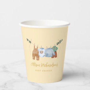 Boho Clothesline Boy Pastellgelbe Papiertasse Pappbecher