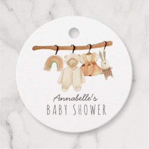 Boho Clothesline Girl Baby Duwer Fevor Tags Geschenkanhänger