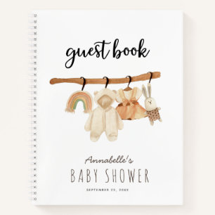 Boho Clothesline Girl Baby Shooting Guest Book Notizbuch