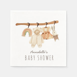 Boho Clothesline Girl Babydusche Napkins Serviette