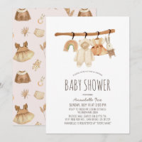 Boho Clothesline Girl Virtual Baby Dusche